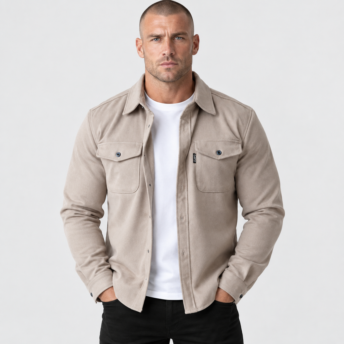Old Ashworth | Men's Shirt Jacket – Button Front & Chest Pockets