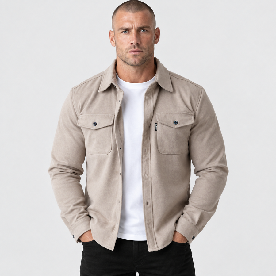 Old Ashworth | Men's Shirt Jacket – Button Front & Chest Pockets
