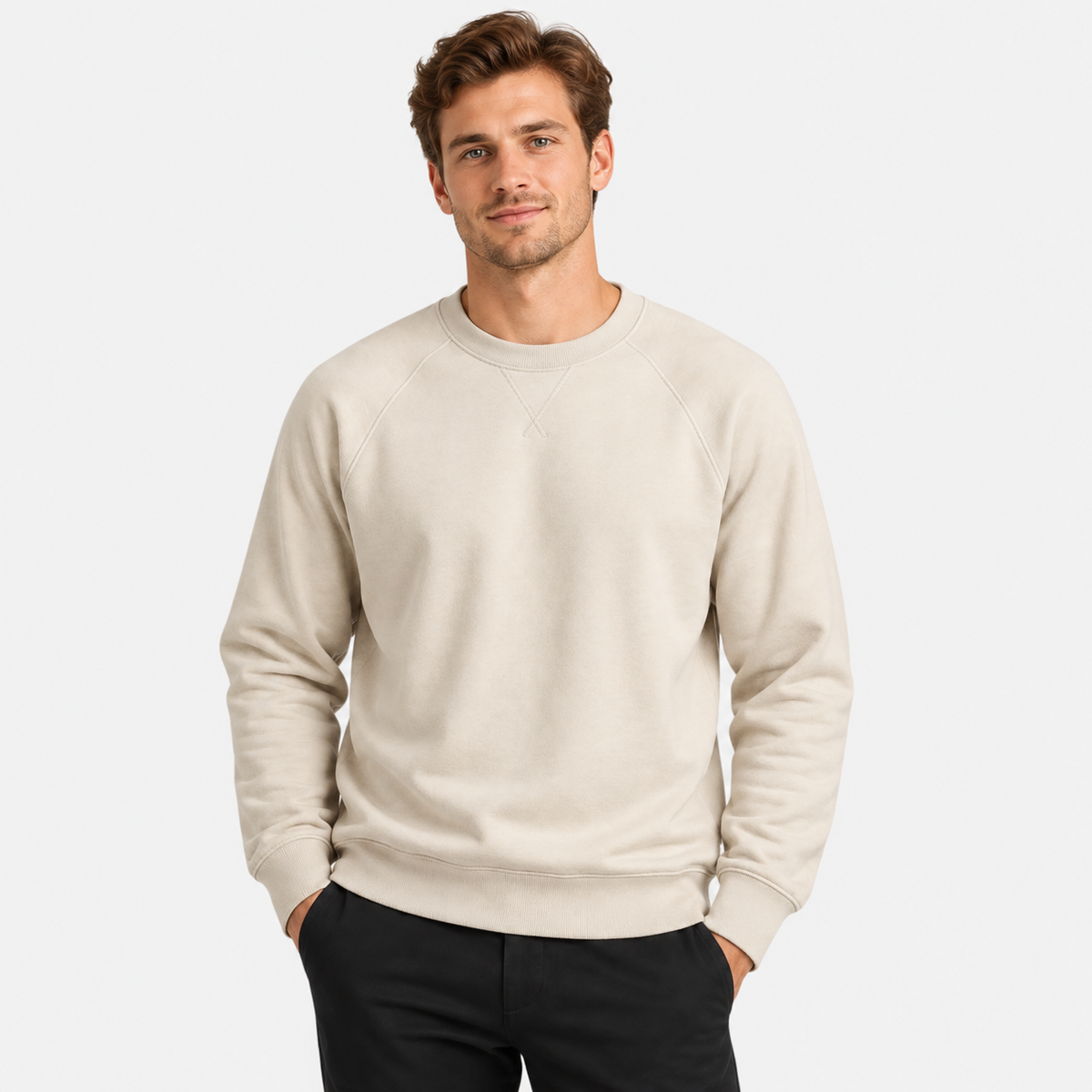 Old Ashworth  | Men's Heavyweight Crewneck Sweatshirt Warm Cotton Pullover