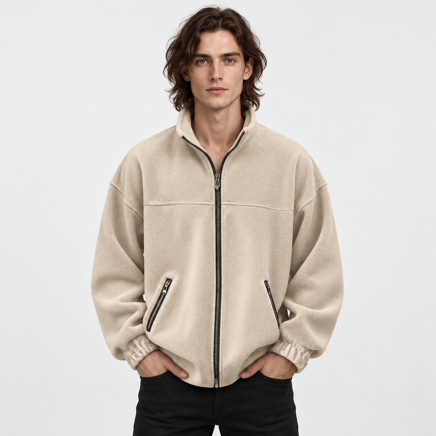 Old Ashworth | Men's Fleece Jacket – Full-Zip Everyday Layer