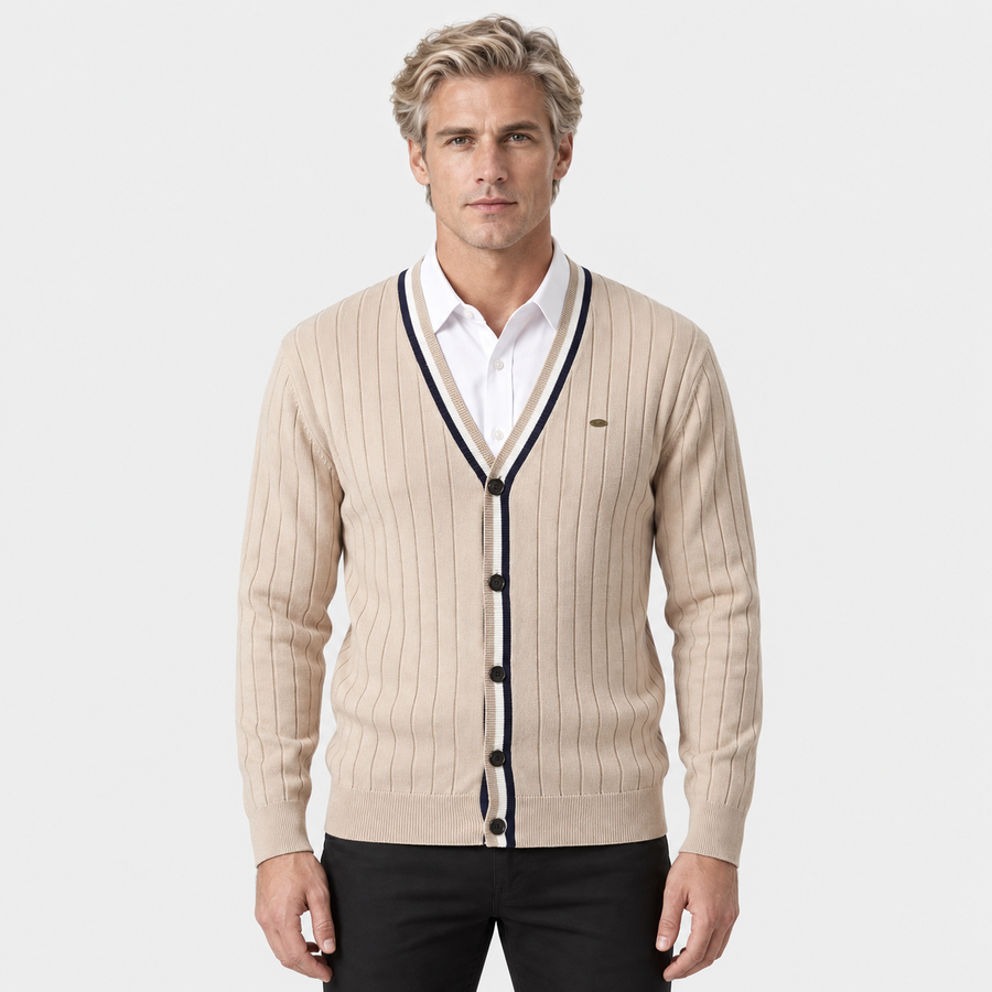 Old Ashworth | Men's Cotton Cardigan – Button-Up Office Wear