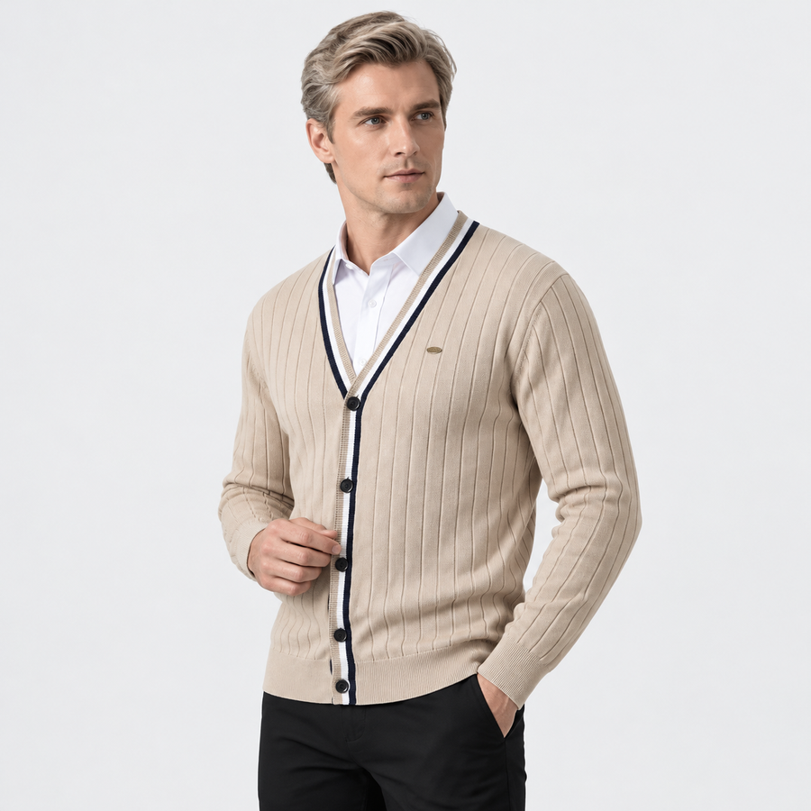 Old Ashworth | Men's Cotton Cardigan – Button-Up Office Wear