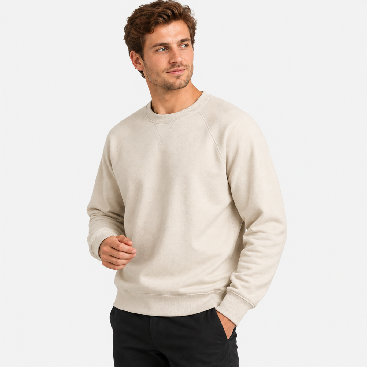 Old Ashworth  | Men's Heavyweight Crewneck Sweatshirt Warm Cotton Pullover
