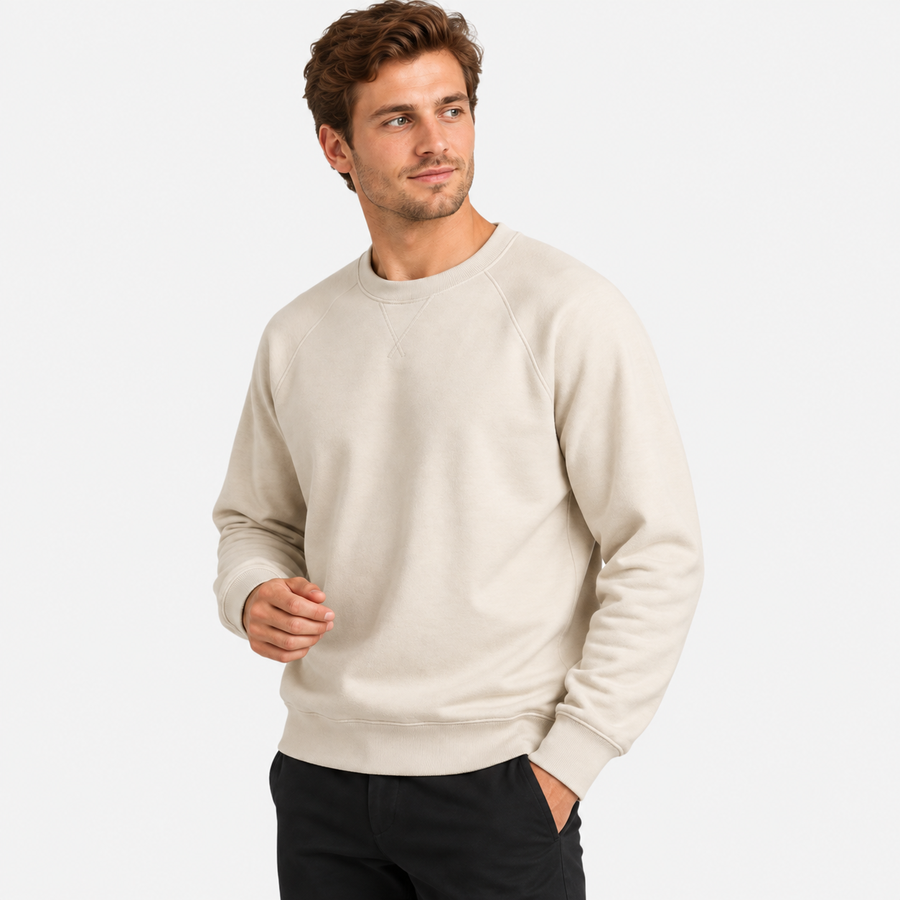 Old Ashworth  | Men's Heavyweight Crewneck Sweatshirt Warm Cotton Pullover