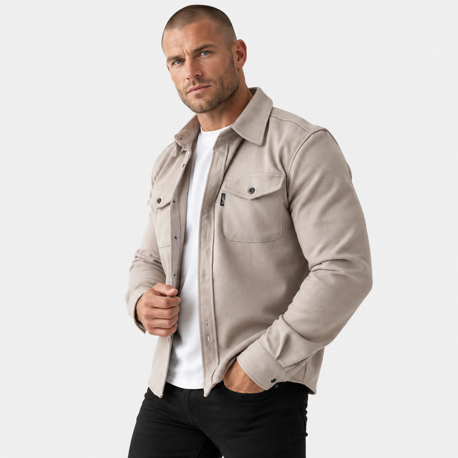 Old Ashworth | Men's Shirt Jacket – Button Front & Chest Pockets