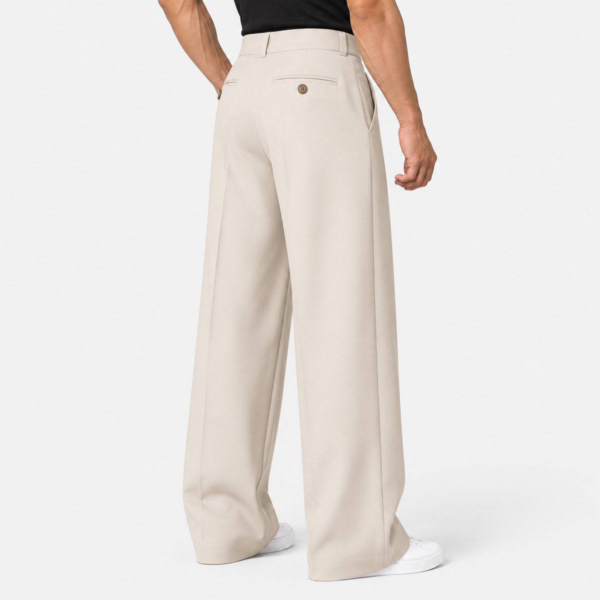 Old Ashworth | Men's Wide Leg Trousers – Pleated Business Casual