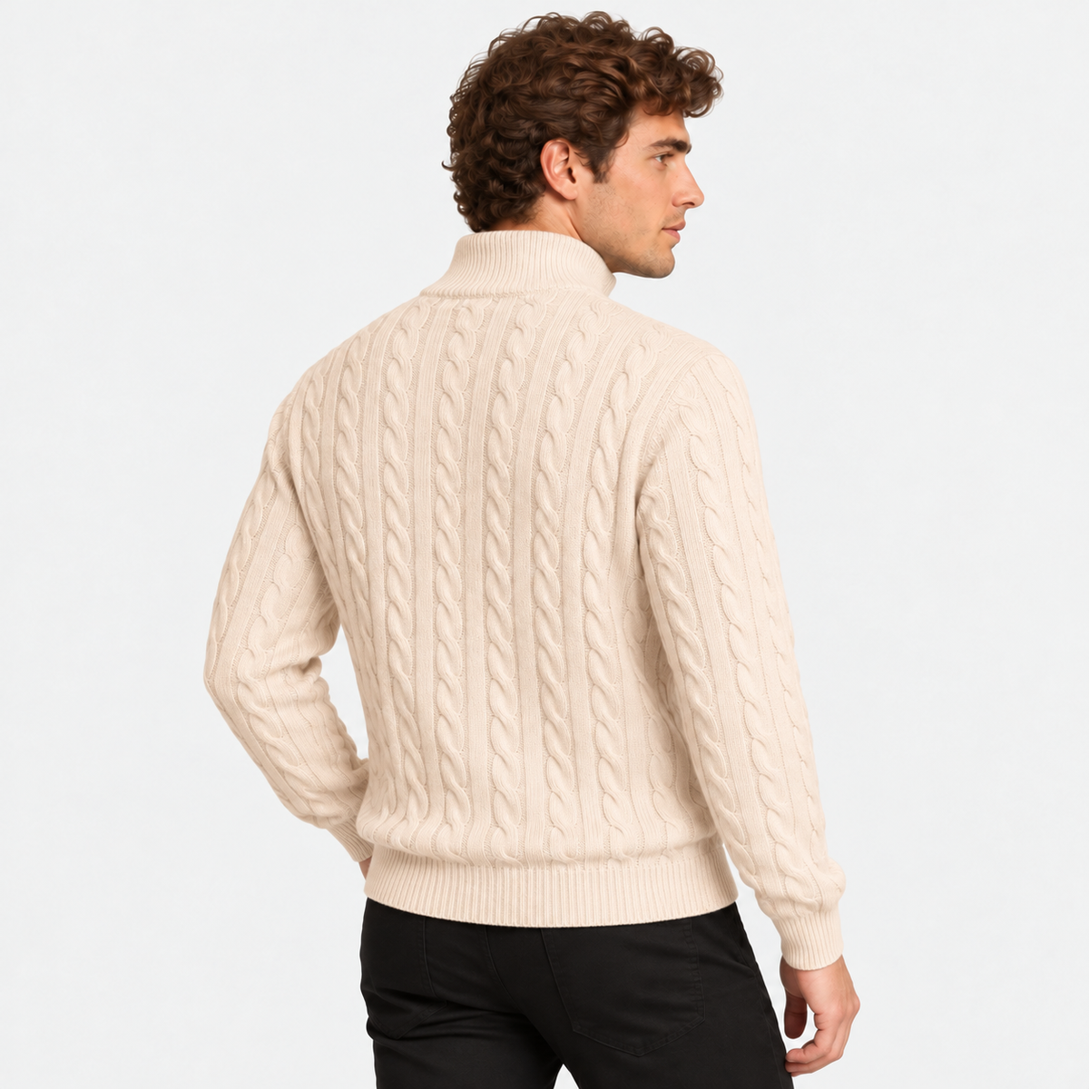 Old Ashworth | Men's Jumper – Cotton Half-Zip Long Sleeve