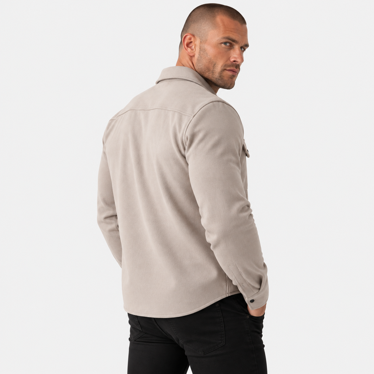 Old Ashworth | Men's Shirt Jacket – Button Front & Chest Pockets