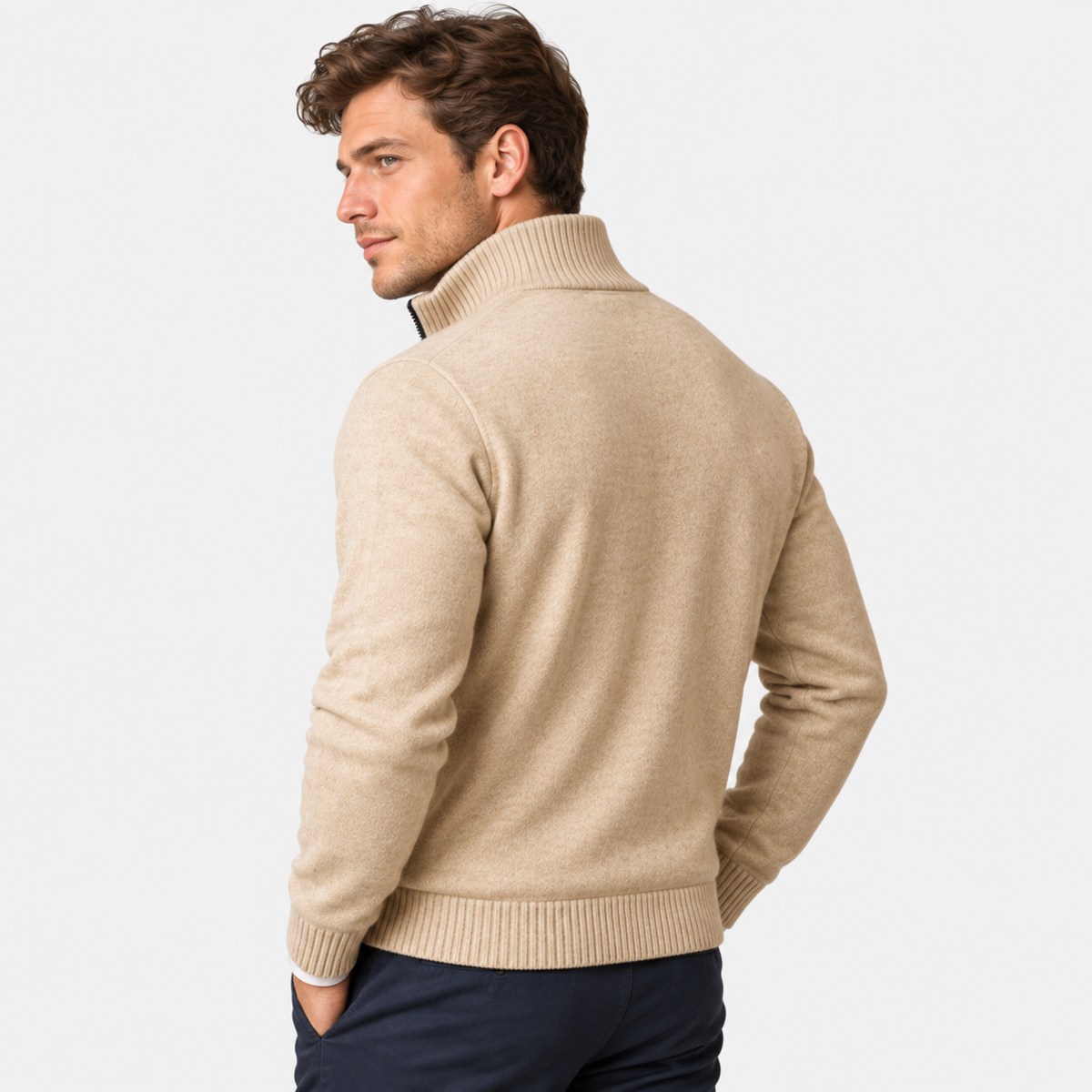 Old Ashworth | Men’s Knitted Zip Jacket for Smart Casual Wear