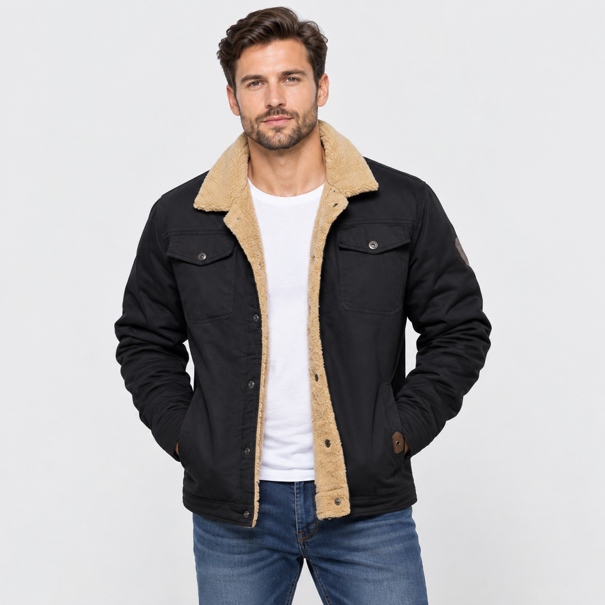 Old Ashworth | Men’s Classic Black Bomber Jacket for Everyday Wear