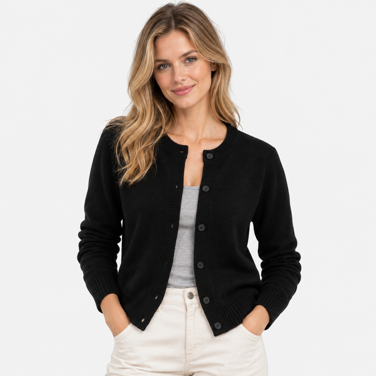 Old Ashworth  | Women's Button Front Cardigan Soft Knit Long Sleeve Sweater