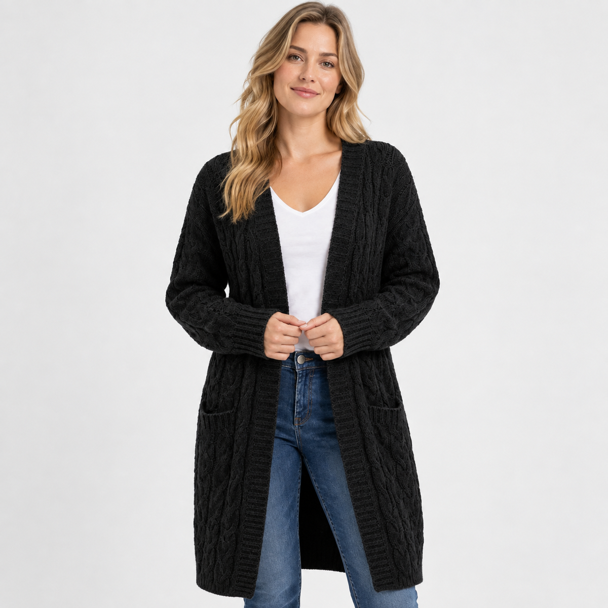 Old Ashworth | Women’s Long Hooded Cardigan for Autumn and Winter