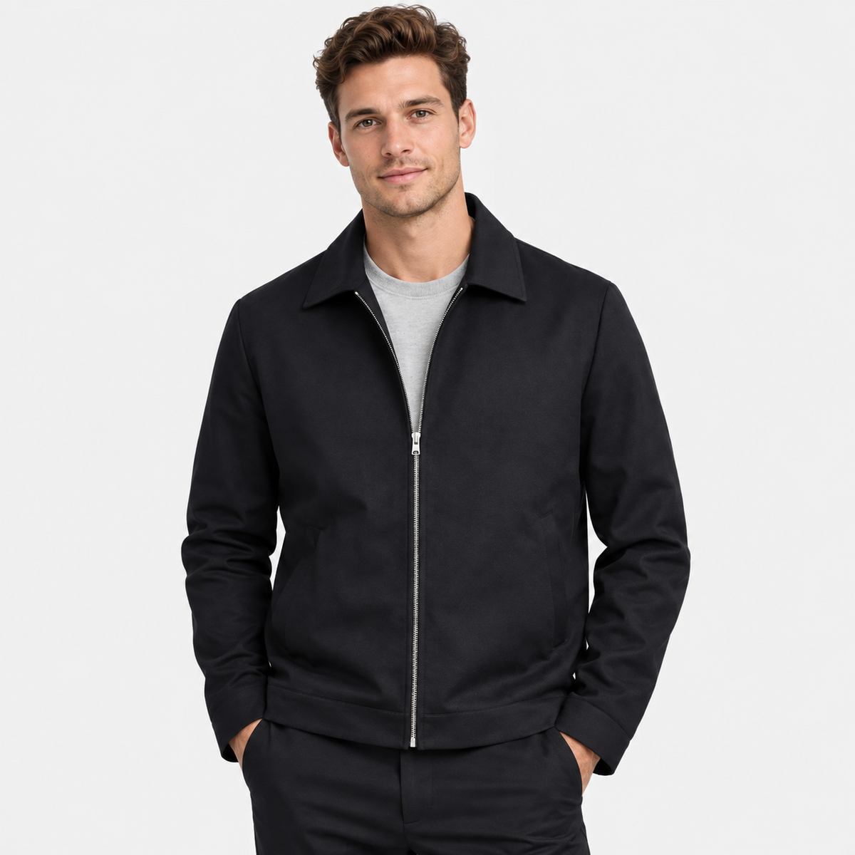Old Ashworth | Men’s Lightweight Zip Jacket with Side Pockets