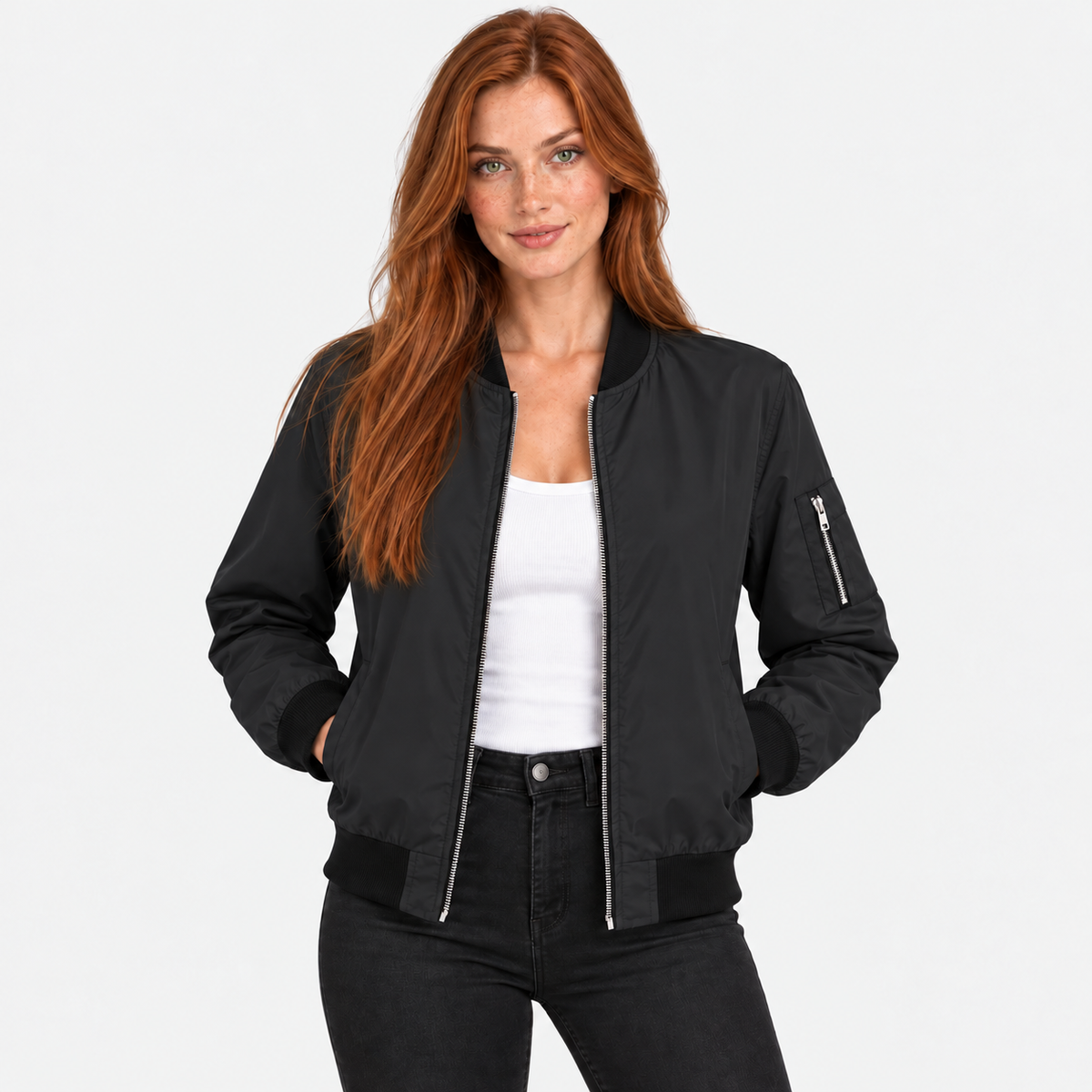 Old Ashworth | Women's Bomber Jacket – Zip-Up Casual Wear
