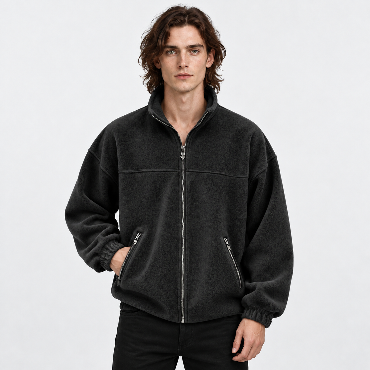 Old Ashworth | Men's Fleece Jacket – Full-Zip Everyday Layer
