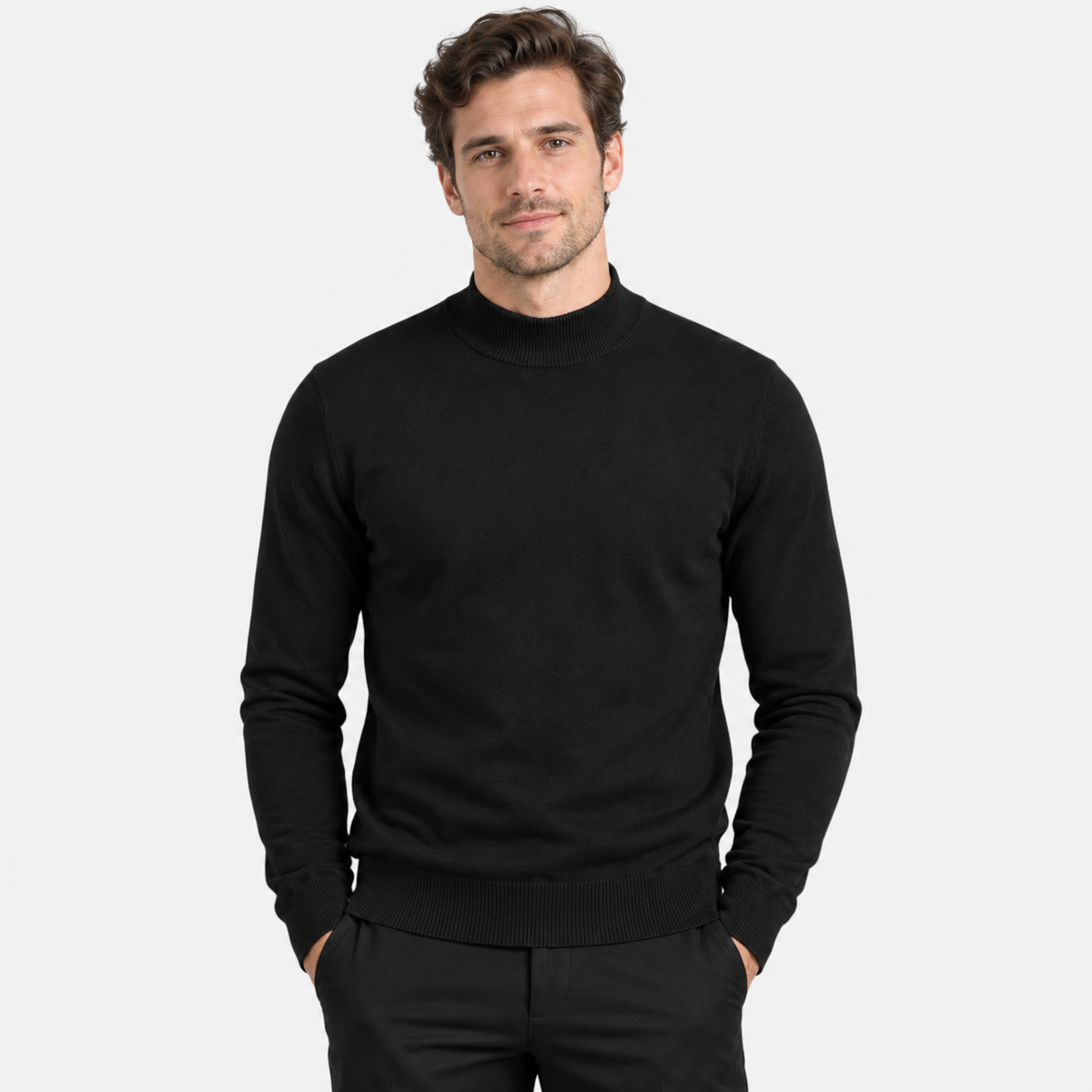 Old Ashworth  | Men's Warm Mock Neck Sweater Slim Fit Winter Knit Pullover