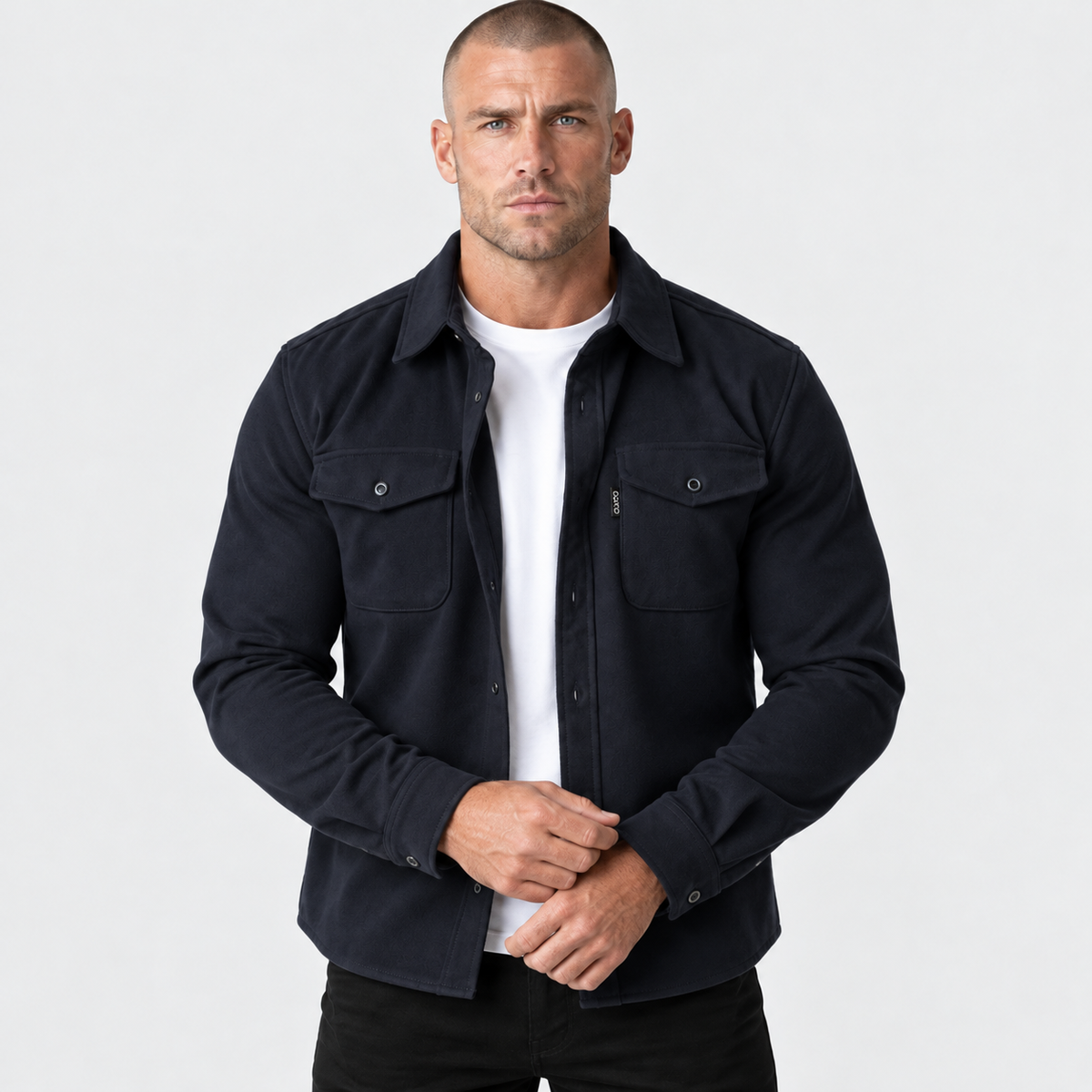 Old Ashworth | Men's Shirt Jacket – Button Front & Chest Pockets