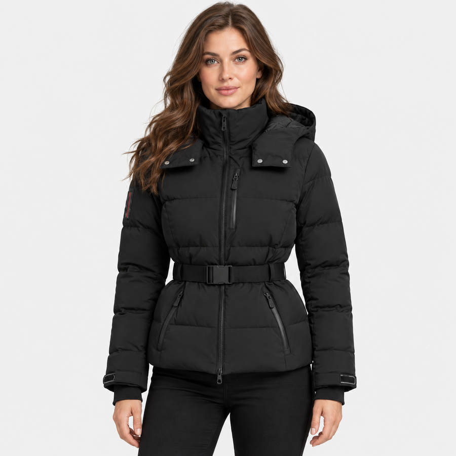 Old Ashworth | Women's Puffer Jacket – Detachable Hood for Layering