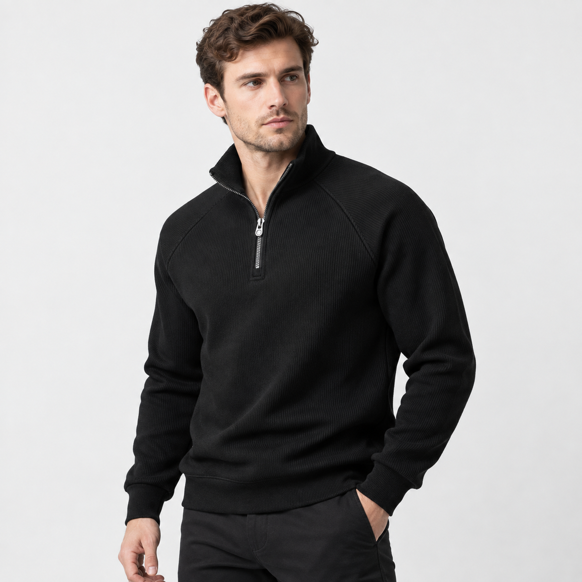 Old Ashworth | Men’s Classic Quarter-Zip – Warm Stand Collar