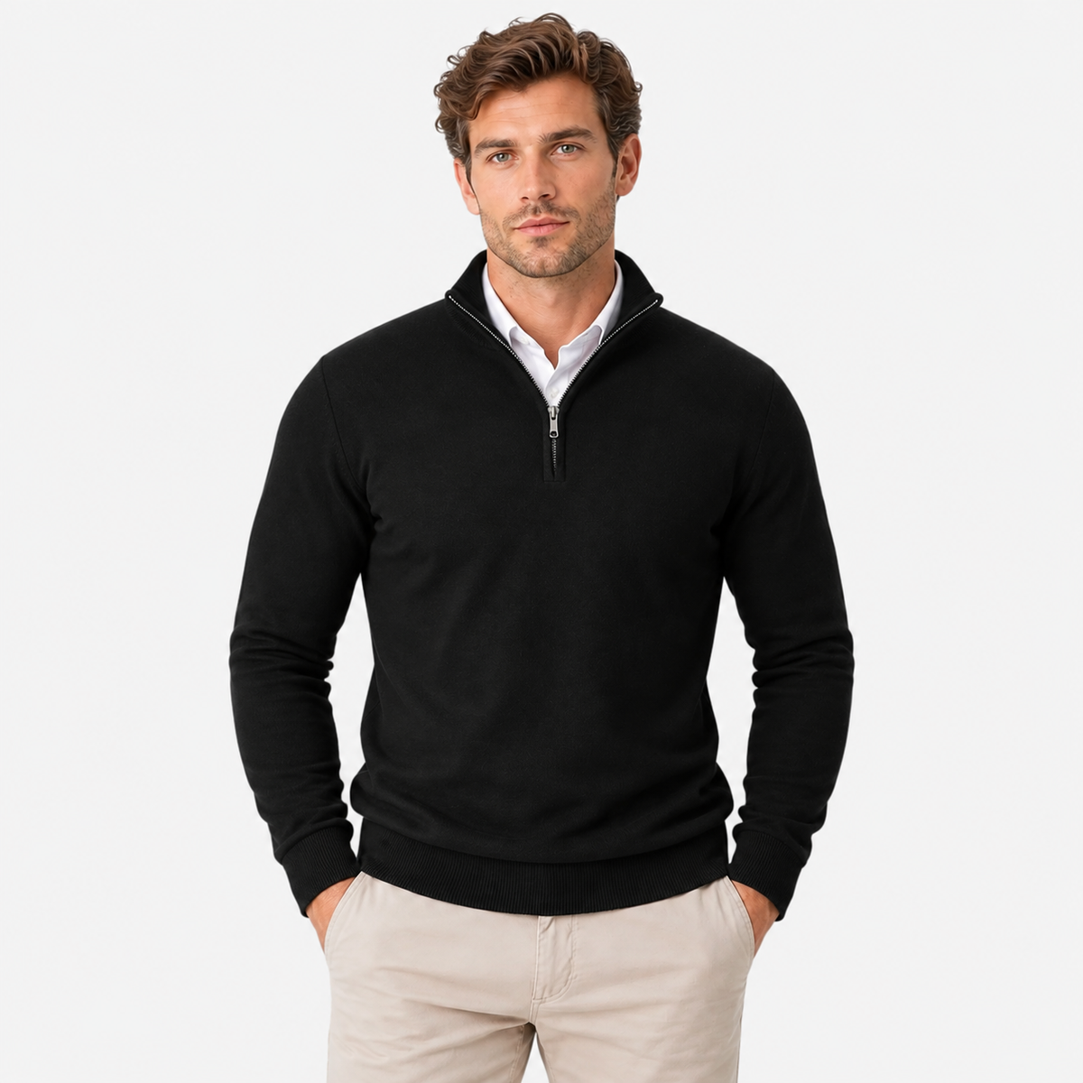 Old Ashworth  | Men's Quarter Zip Sweater for Business Casual & Everyday Wear