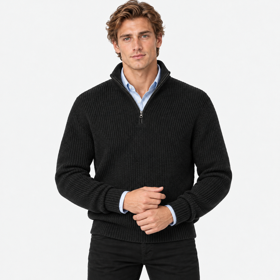 Old Ashworth | Men's Cashmere Quarter-Zip Jumper