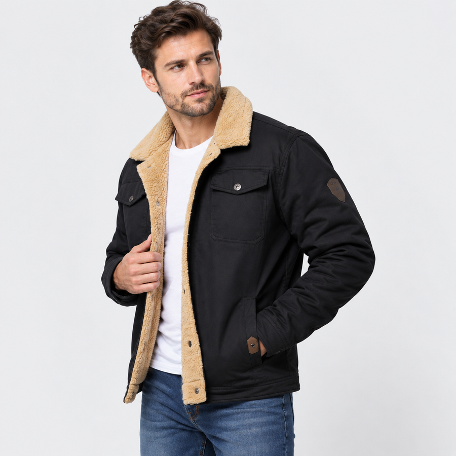 Old Ashworth | Men’s Classic Black Bomber Jacket for Everyday Wear