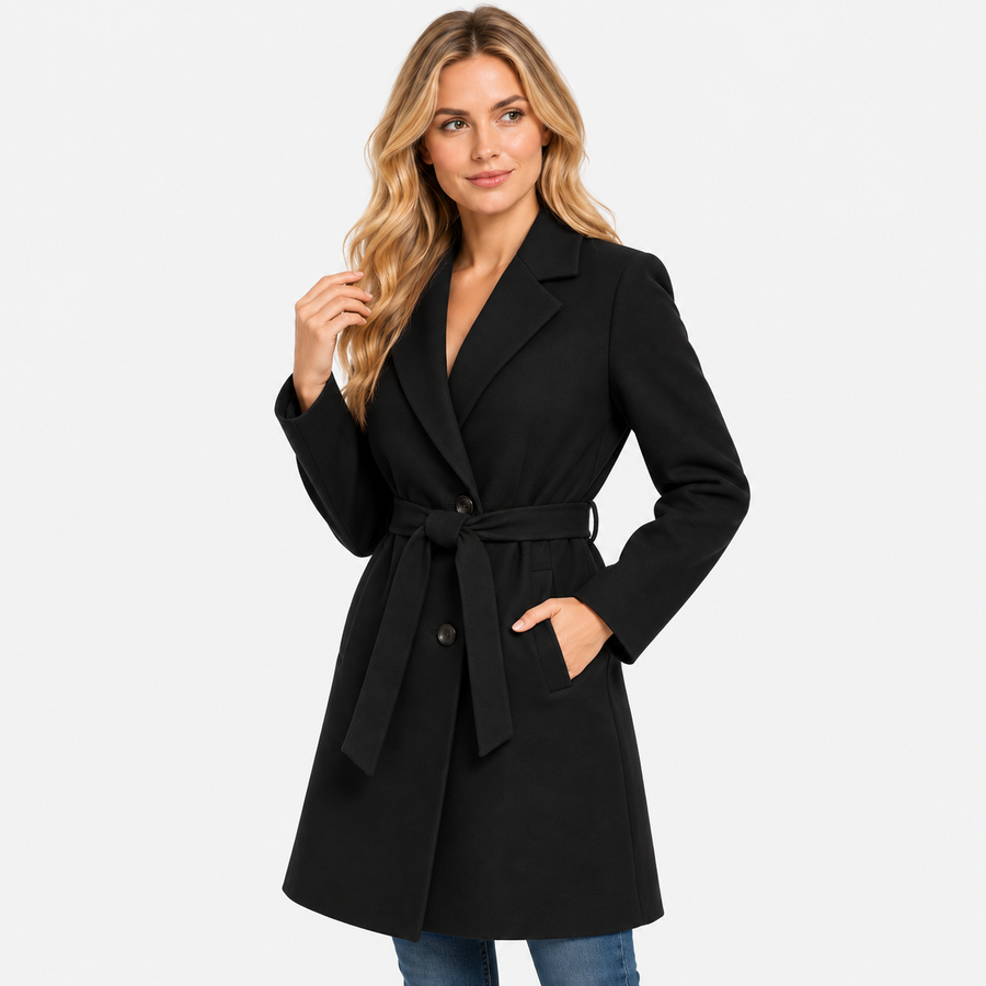 Old Ashworth | Women’s Lined Winter Coat with Classic Lapels