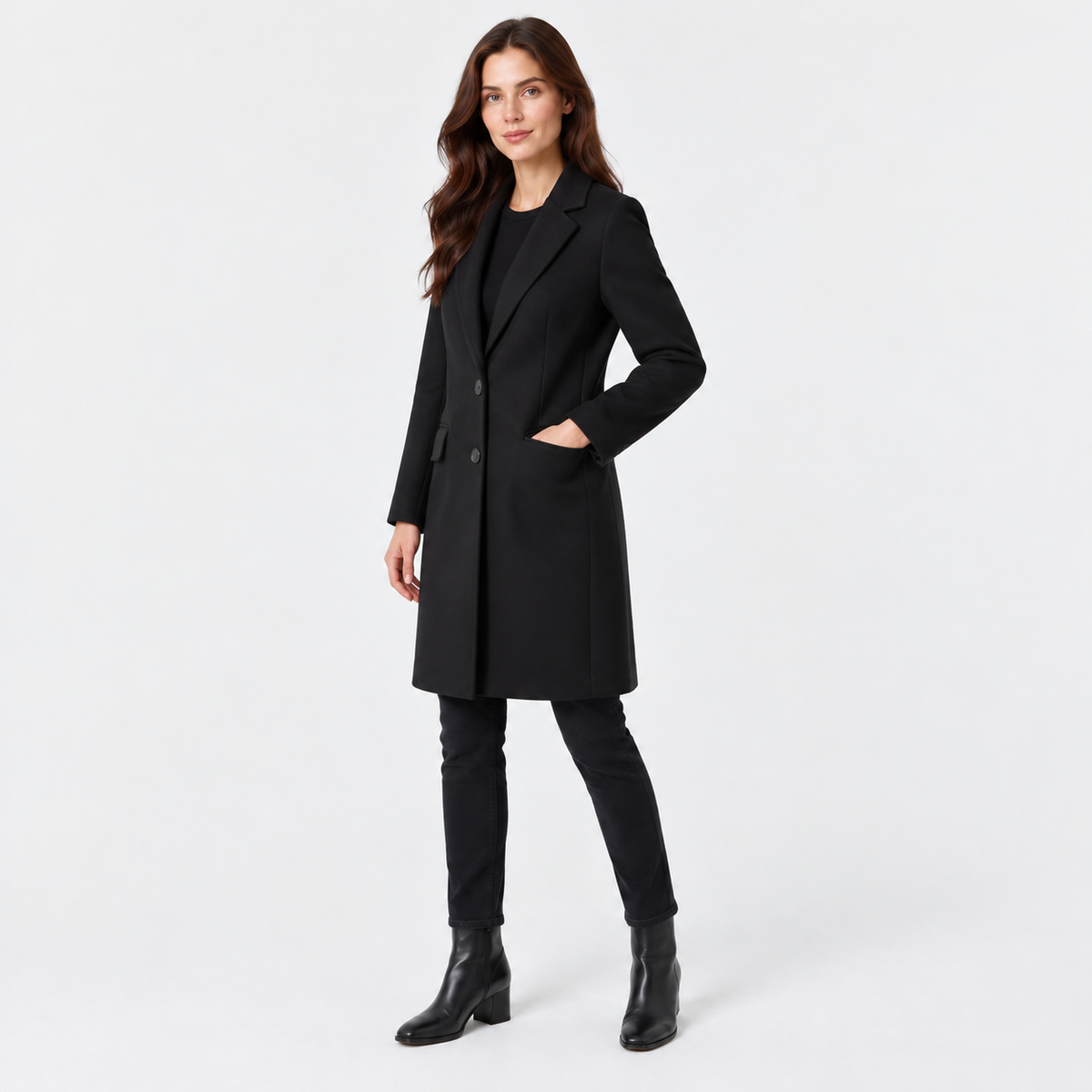Old Ashworth | Women's Long Coat – Straight Fit Seasonal Layering