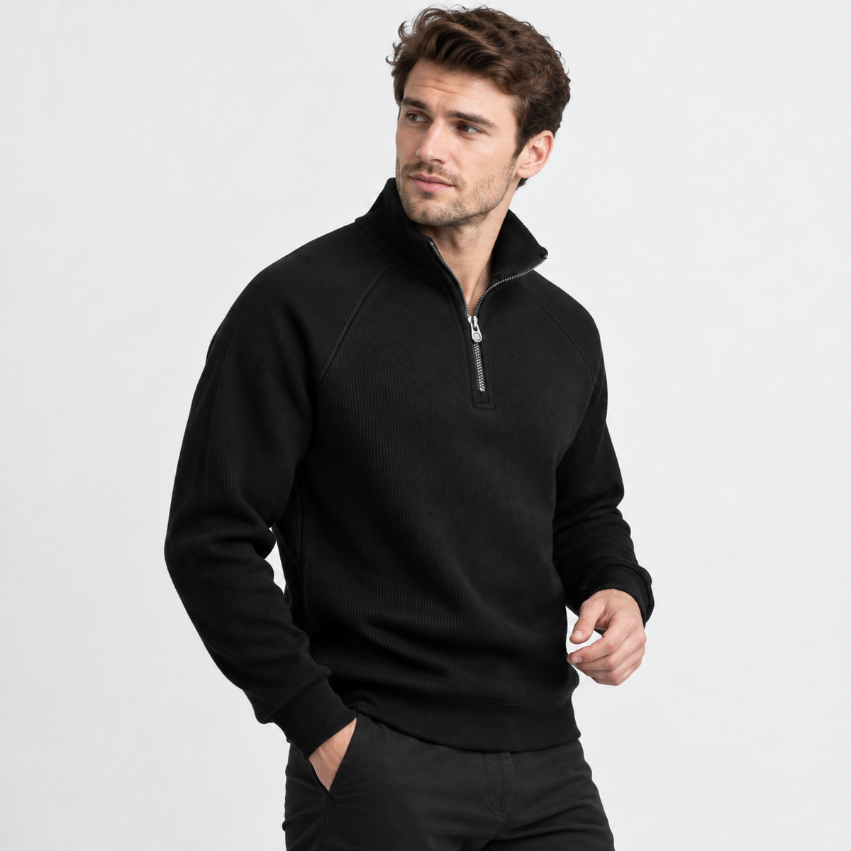 Old Ashworth | Men’s Classic Quarter-Zip – Warm Stand Collar