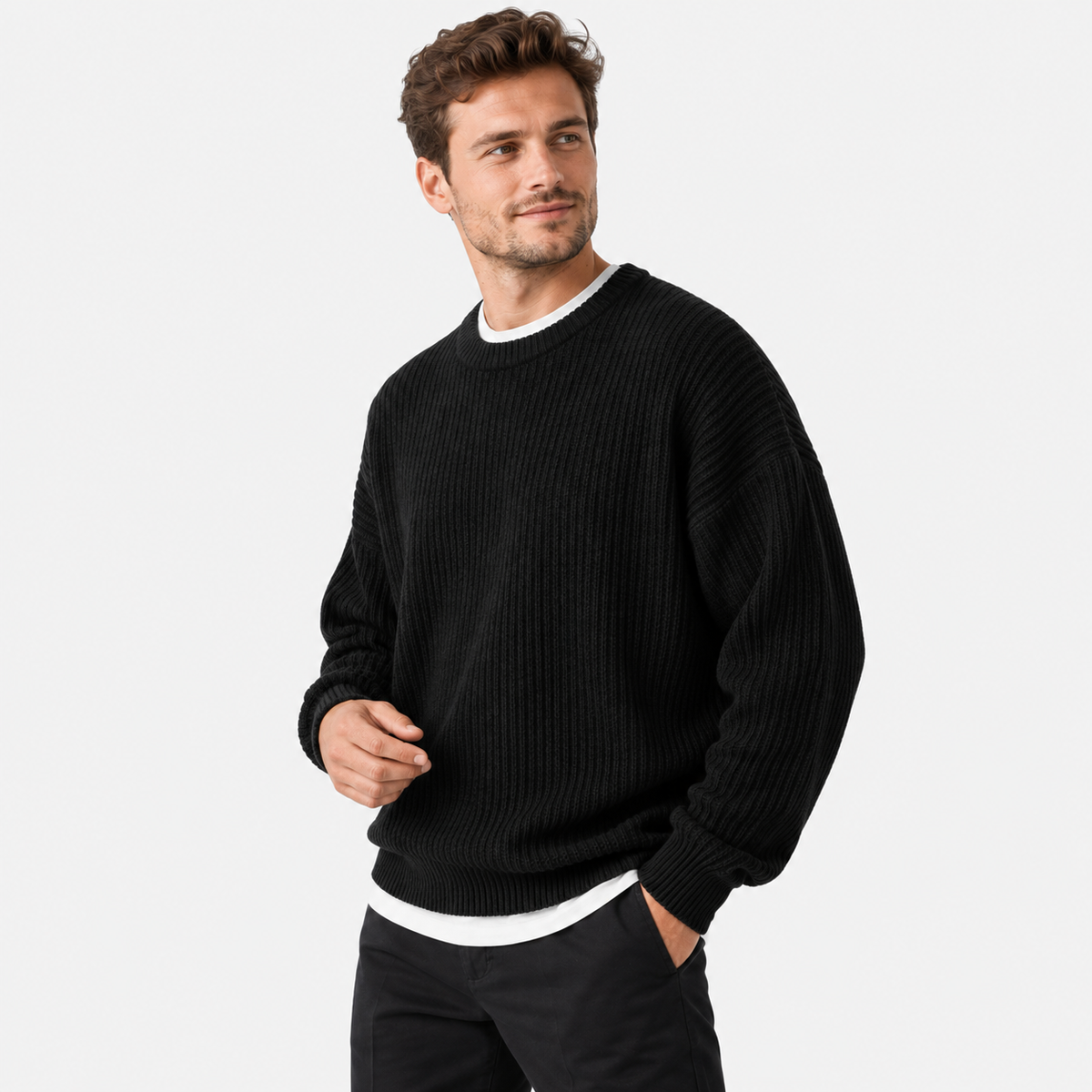 Old Ashworth  | Men's Crew Neck Sweater for Business Casual & Everyday Wear