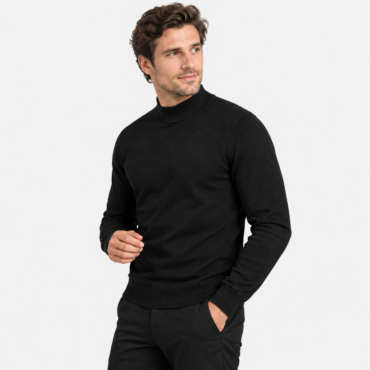 Old Ashworth  | Men's Warm Mock Neck Sweater Slim Fit Winter Knit Pullover