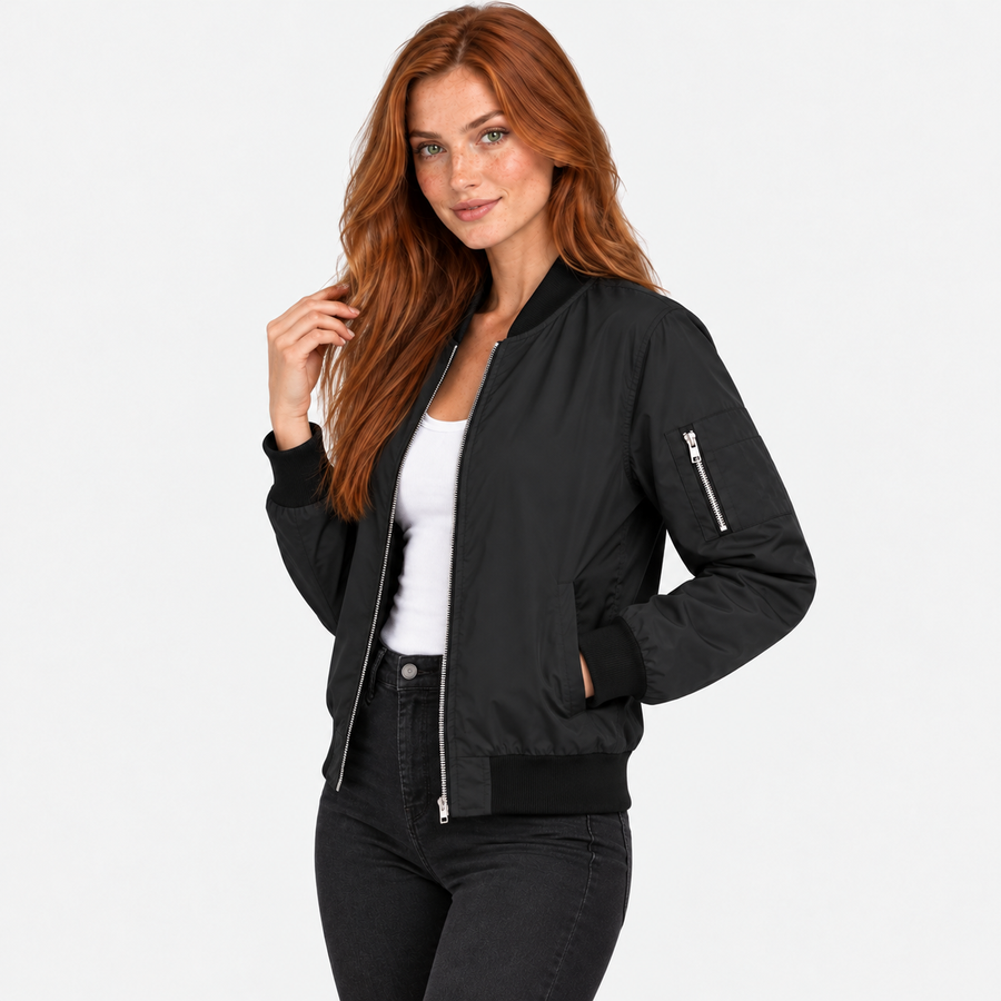 Old Ashworth | Women's Bomber Jacket – Zip-Up Casual Wear