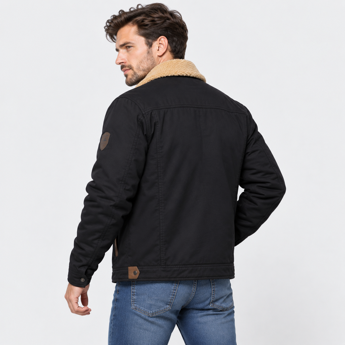 Old Ashworth | Men’s Classic Black Bomber Jacket for Everyday Wear