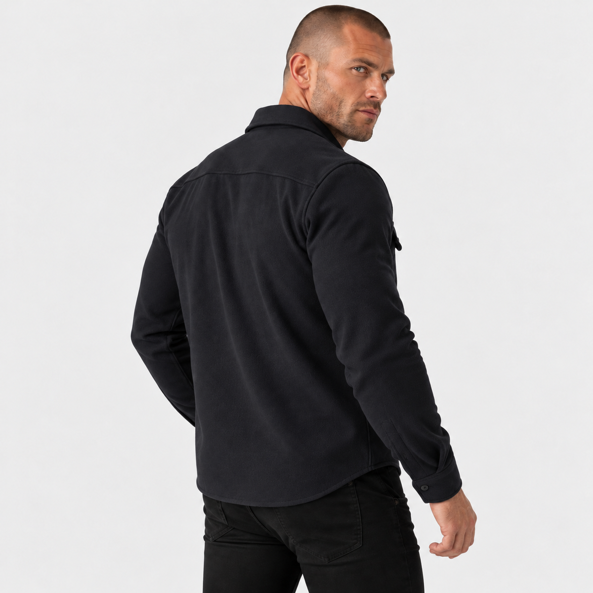 Old Ashworth | Men's Shirt Jacket – Button Front & Chest Pockets