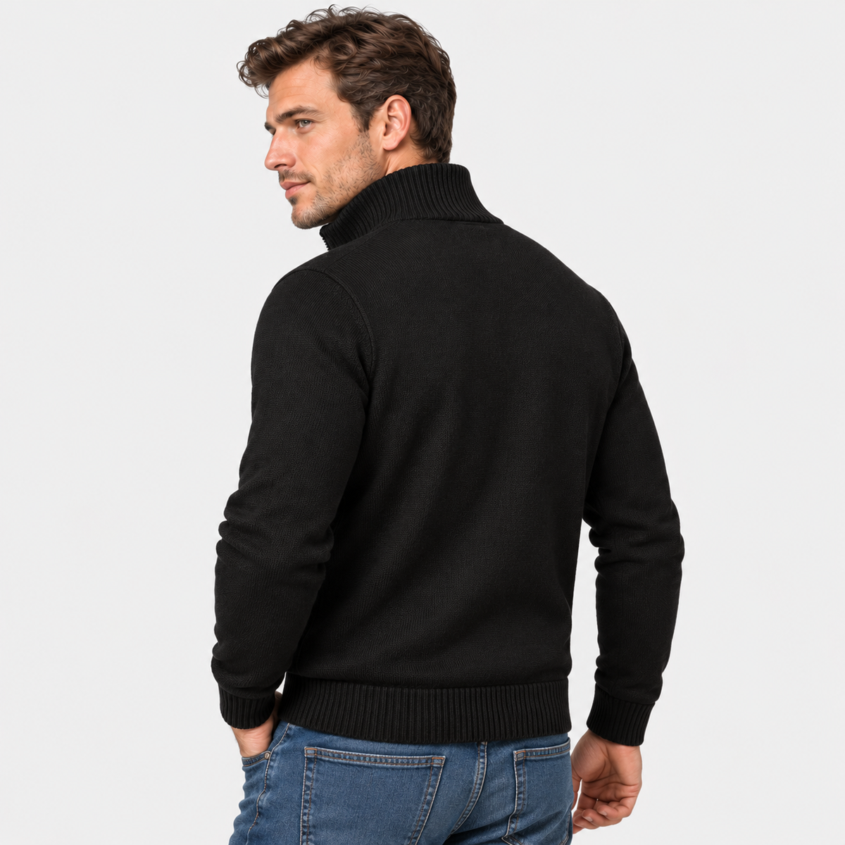 Old Ashworth | Men’s Knitted Zip Jacket for Smart Casual Wear
