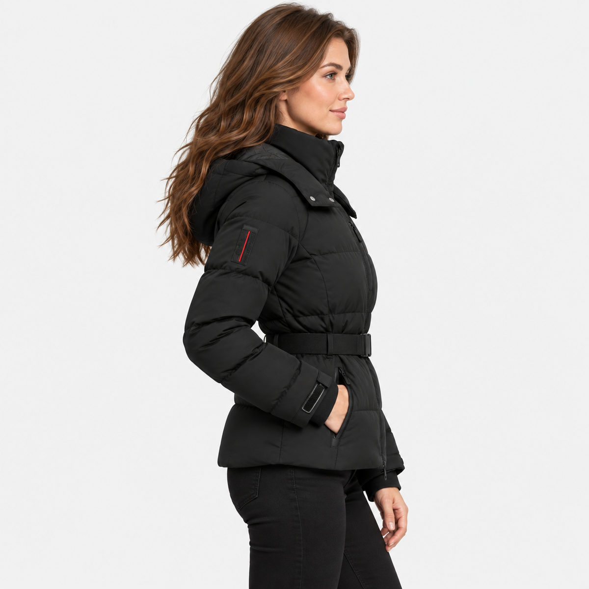 Old Ashworth | Women's Puffer Jacket – Detachable Hood for Layering