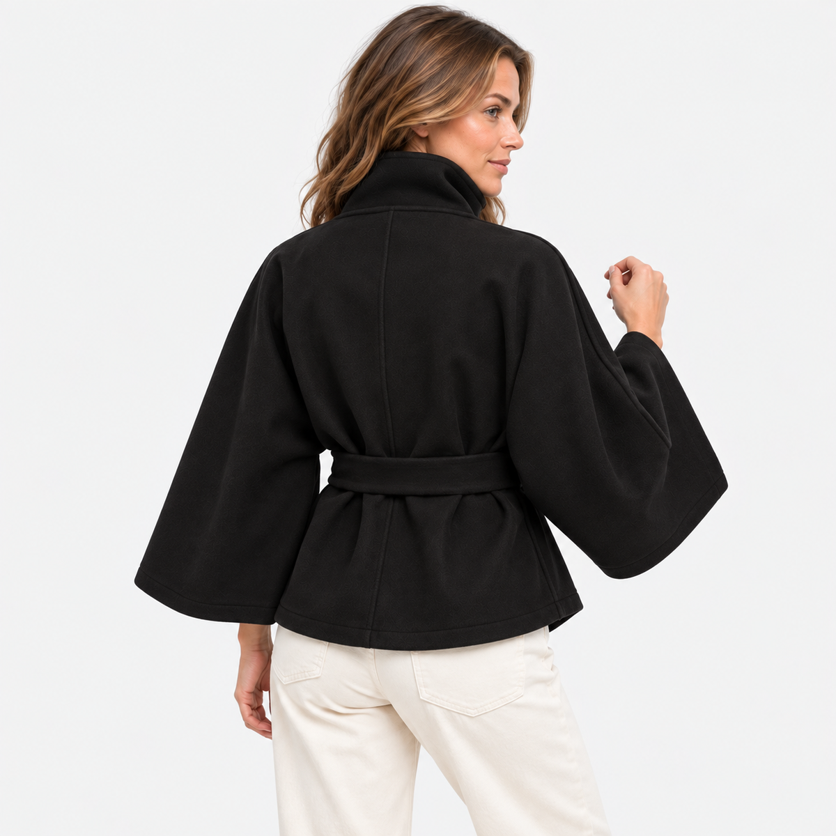 Old Ashworth | Women’s High Collar Cape Coat for Winter