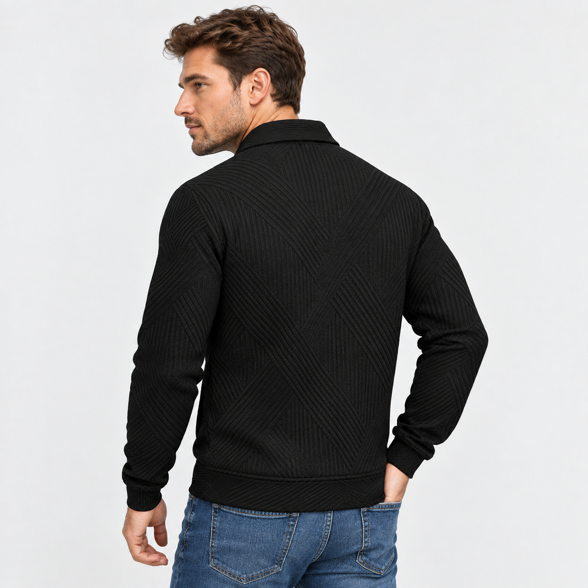 Old Ashworth | Men’s Ribbed Knit Jacket for Smart Casual Wear
