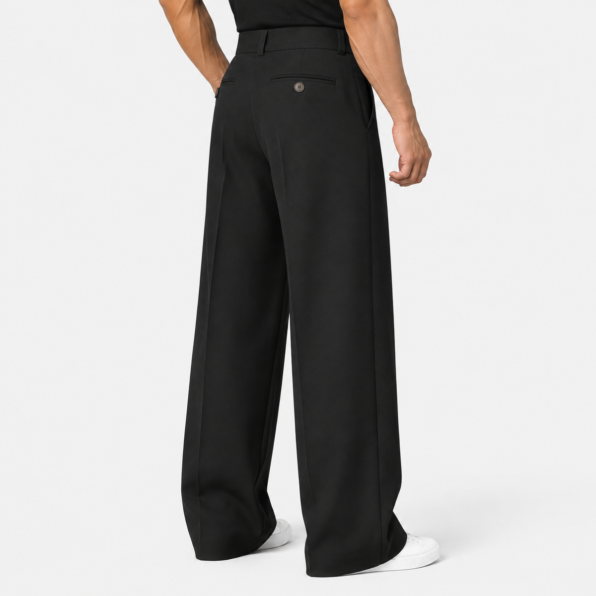 Old Ashworth | Men's Wide Leg Trousers – Pleated Business Casual