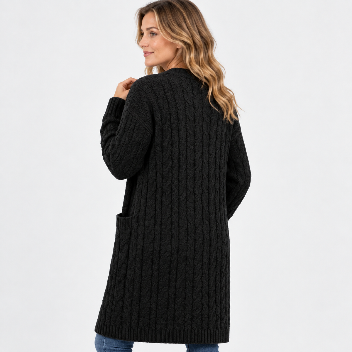 Old Ashworth | Women’s Long Hooded Cardigan for Autumn and Winter