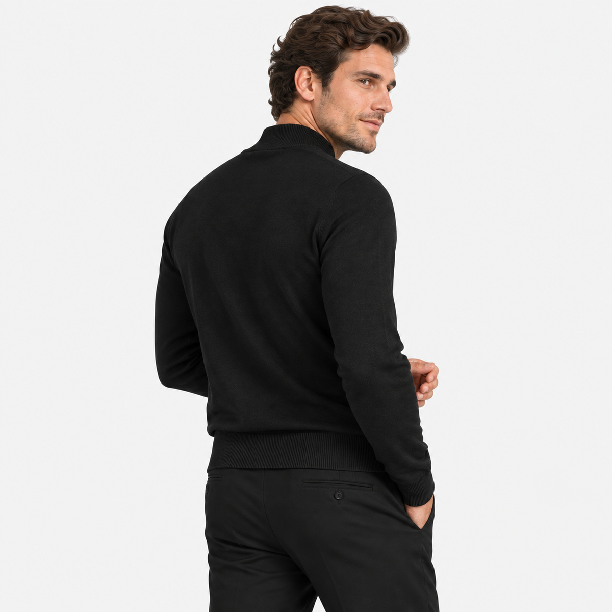 Old Ashworth  | Men's Warm Mock Neck Sweater Slim Fit Winter Knit Pullover