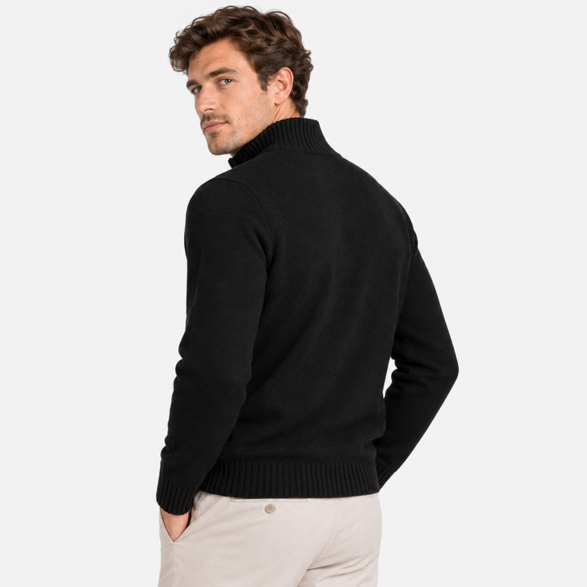Old Ashworth  | Men's Long Sleeve Half Zip Knit Sweater Casual Pullover