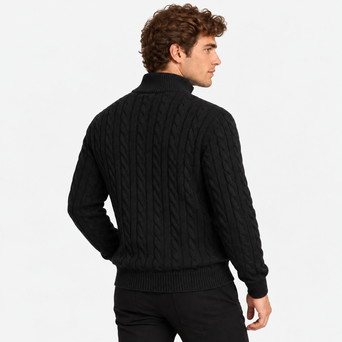 Old Ashworth | Men's Jumper – Cotton Half-Zip Long Sleeve