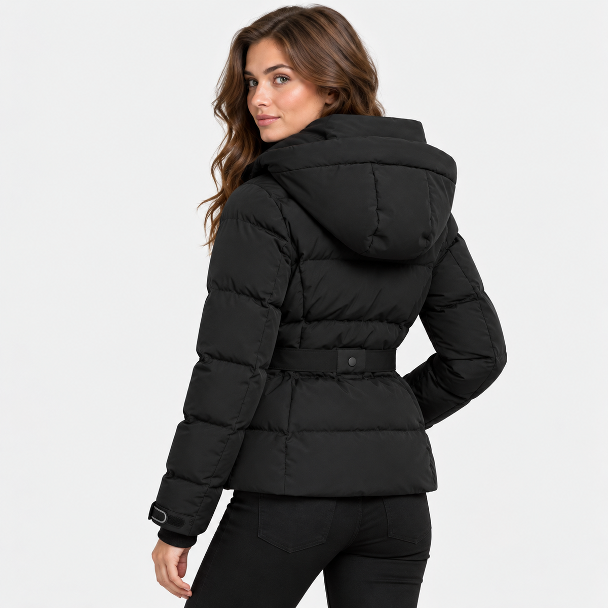 Old Ashworth | Women's Puffer Jacket – Detachable Hood for Layering