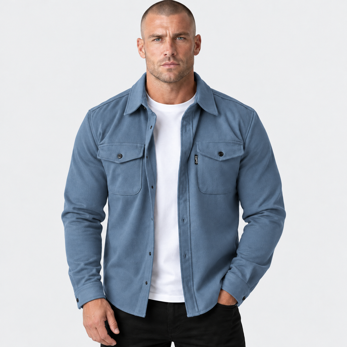 Old Ashworth | Men's Shirt Jacket – Button Front & Chest Pockets