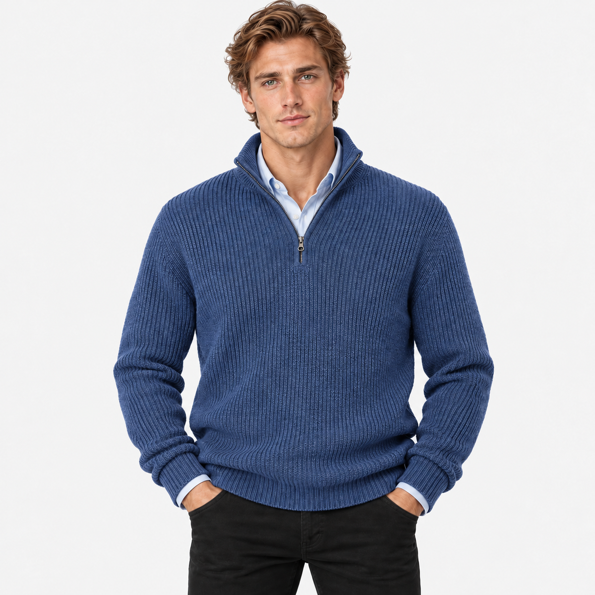 Old Ashworth | Men's Cashmere Quarter-Zip Jumper