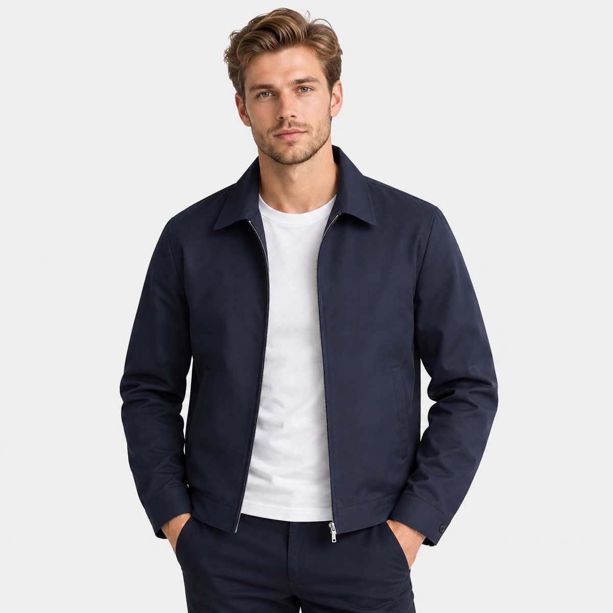 Old Ashworth | Men’s Lightweight Zip Jacket with Side Pockets