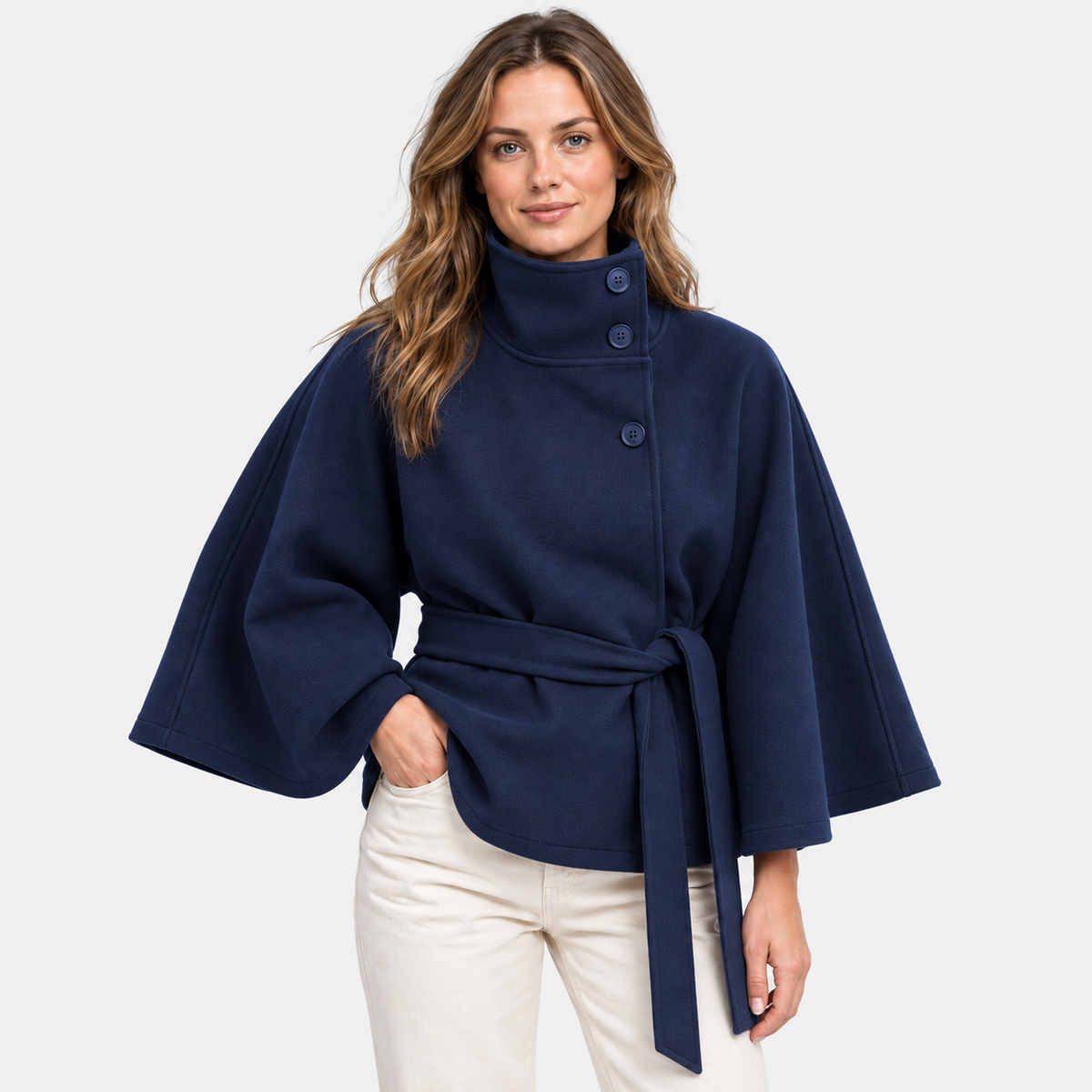 Old Ashworth | Women’s High Collar Cape Coat for Winter