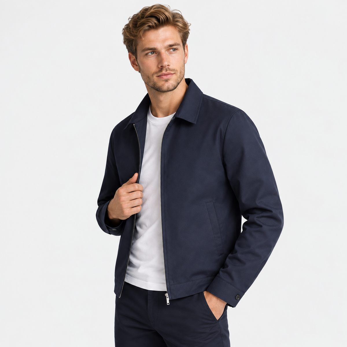 Old Ashworth | Men’s Lightweight Zip Jacket with Side Pockets