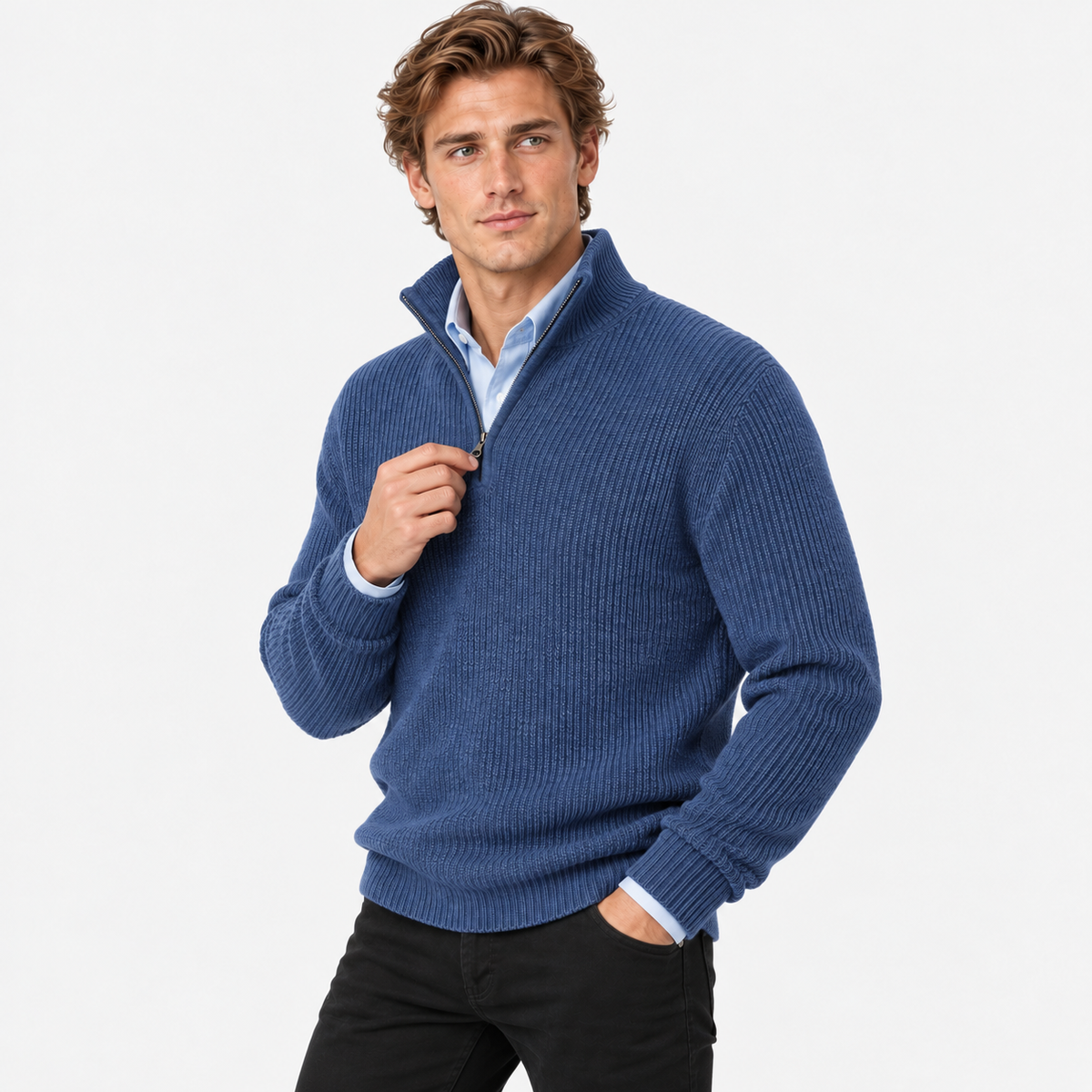 Old Ashworth | Men's Cashmere Quarter-Zip Jumper